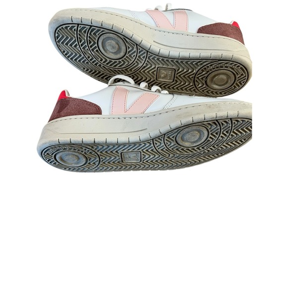 VEJA‎ CAMPO CHROMEFREE LEATHER SNEAKERS Extra White/Petale Rose Sz. 8 - Picture 4 of 5